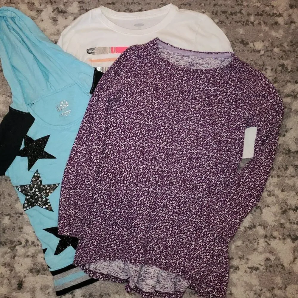 Girls Set of 4 Longsleeved Tops || Med 7/8